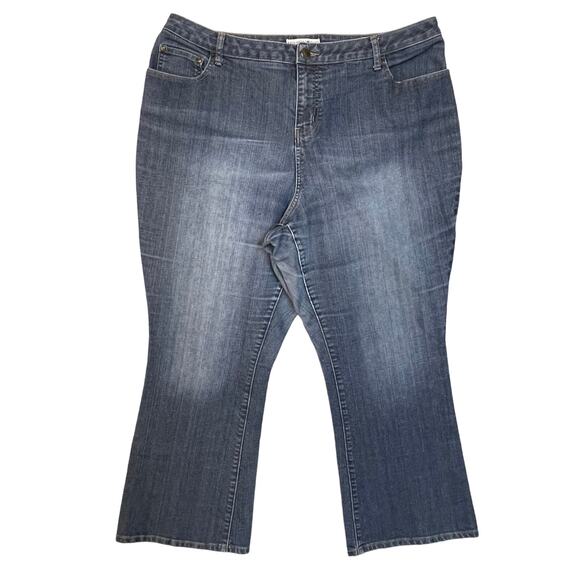Fashion Bug Bootcut Jeans 20 Petite High Rise Stretch Denim Classic Wash - Picture 1 of 6
